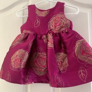 Baby pink and gold floral dress